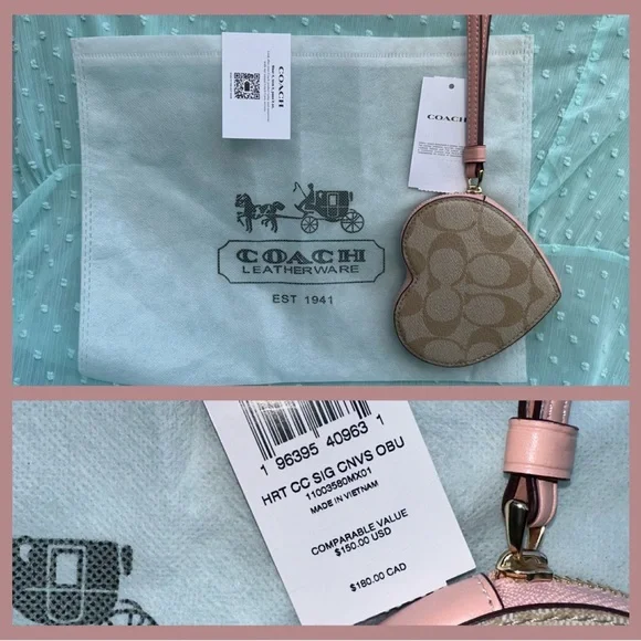 Coach Heart-Shaped Wristlet Mushroom Snail Cake NWT $150 - Picture 9 of 10